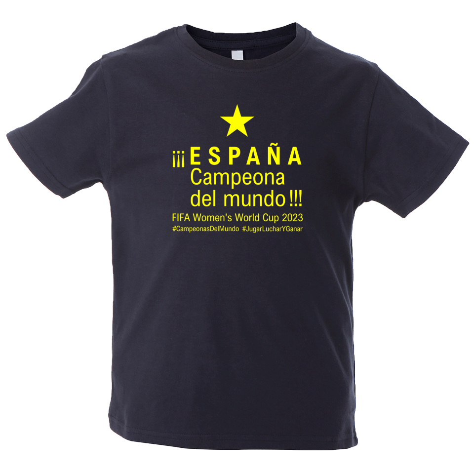 Camiseta algodón infantil España Campeona Del Mundo