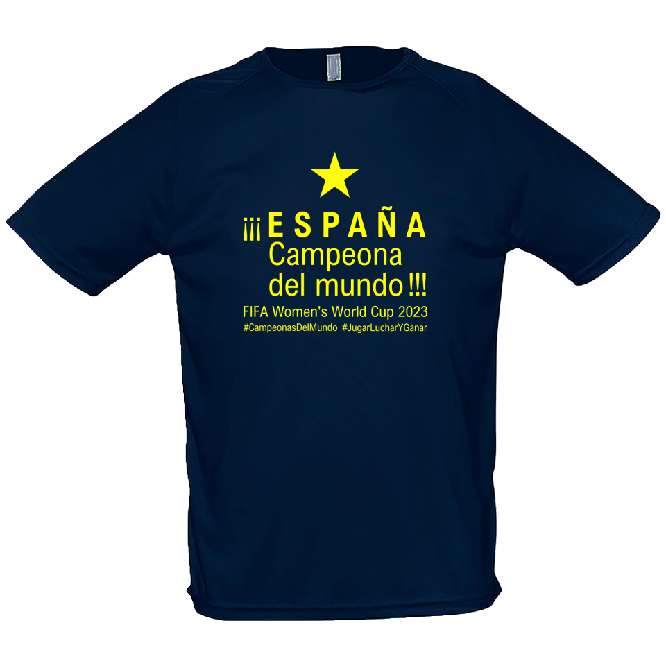 Camiseta poliéster infantil España Campeona del Mundo