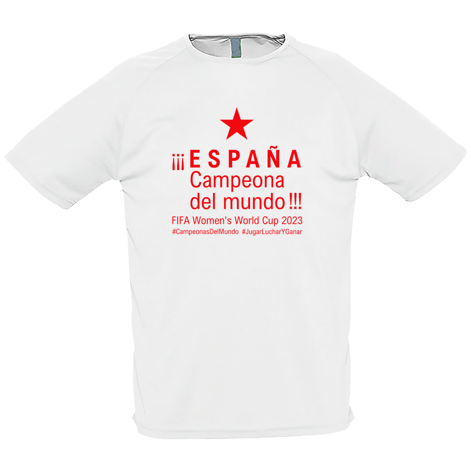 Camiseta poliéster infantil España Campeona del Mundo