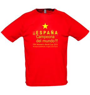 Camiseta poliéster infantil España Campeona del Mundo