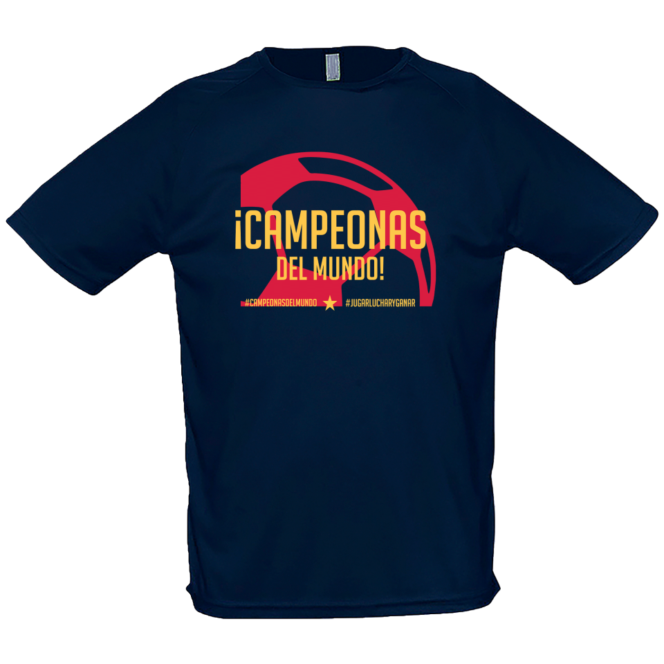 Camiseta poliéster infantil Balón Campeonas del Mundo