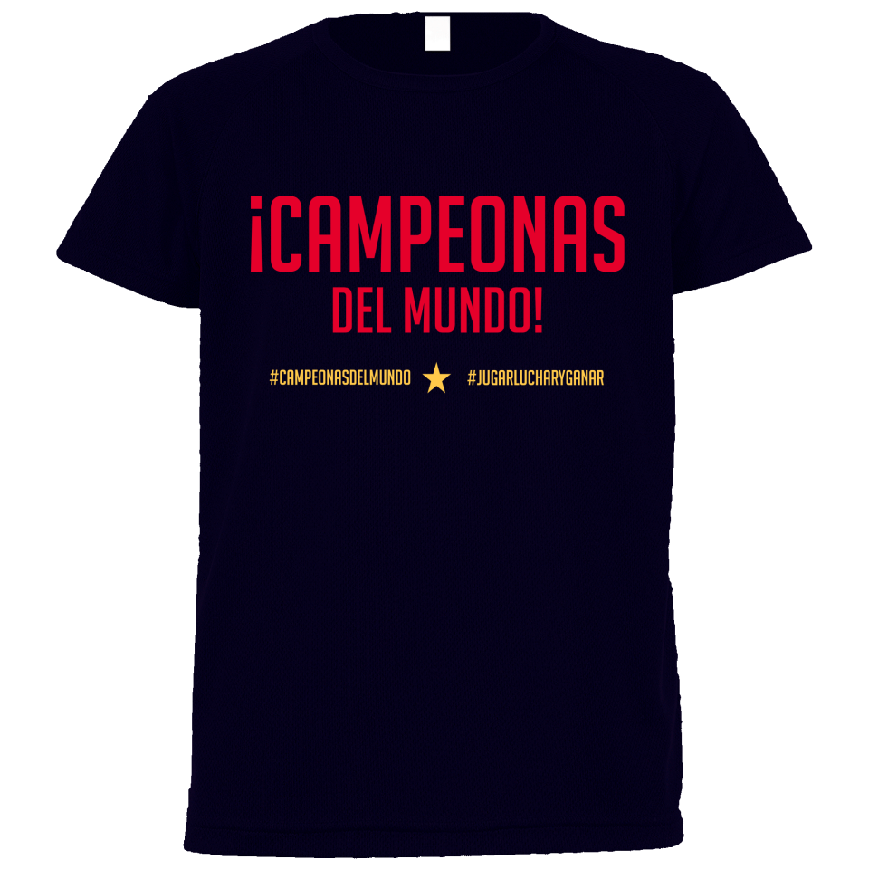 Camiseta poliéster unisex Campeonas Del Mundo