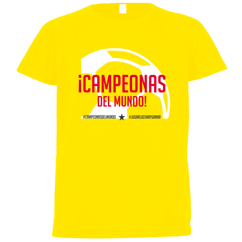 Camiseta poliéster unisex Balón Campeonas del Mundo