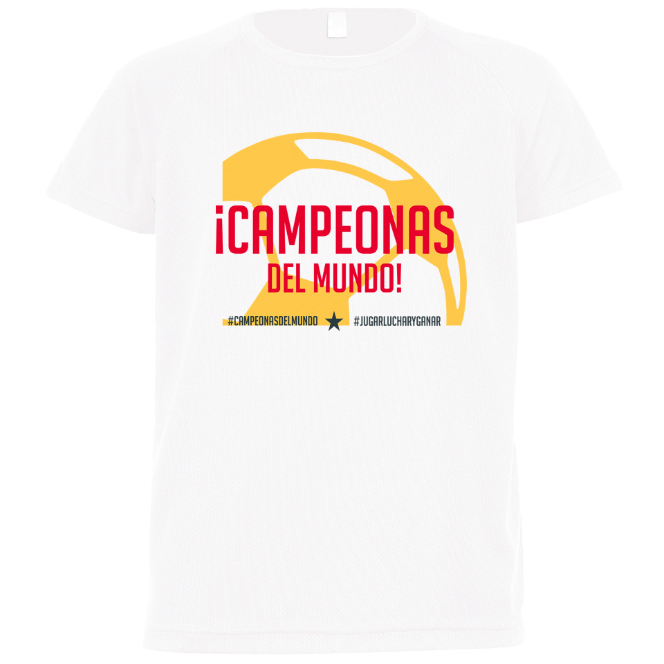 Camiseta poliéster unisex Balón Campeonas del Mundo