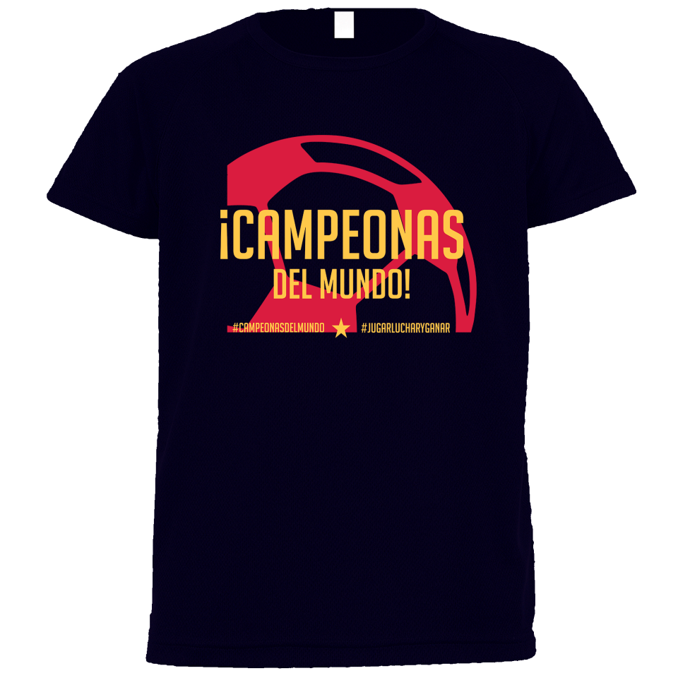 Camiseta poliéster unisex Balón Campeonas del Mundo