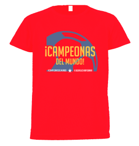 Camiseta poliéster unisex Balón Campeonas del Mundo