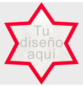 Parche Personalizable STICK con FLOCK Forma Estrella 6 Puntas