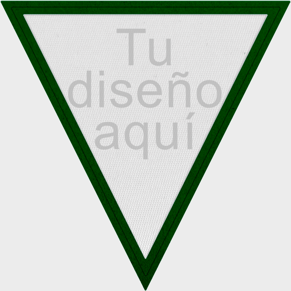 Parche Satín Flock Triangular Personalizable Colores Diferentes