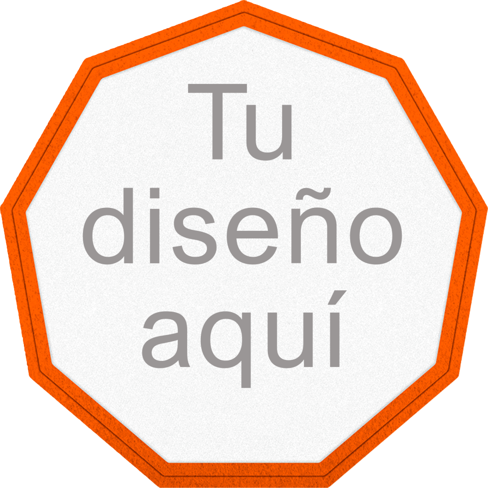 Parche VELUR Personalizable con Flock con forma de Nonágono