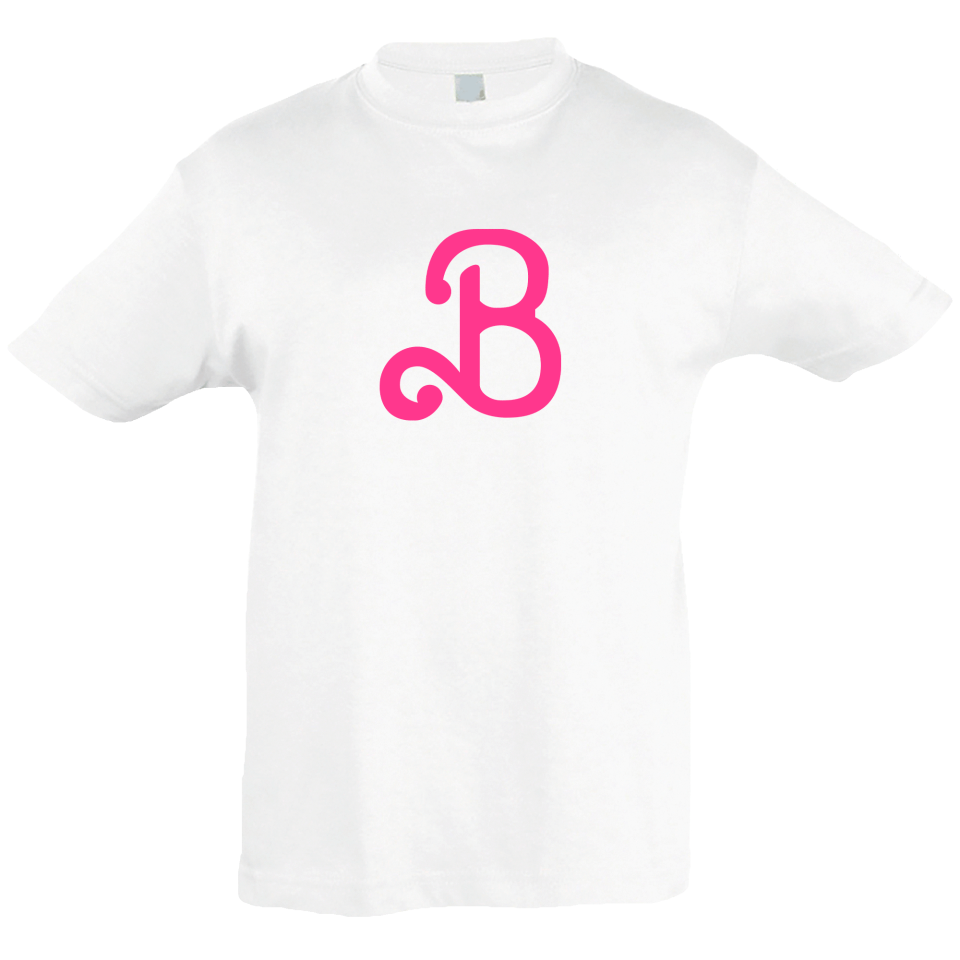 Camiseta algodón infantil Letra B personalizada Vinilo Eco DTF