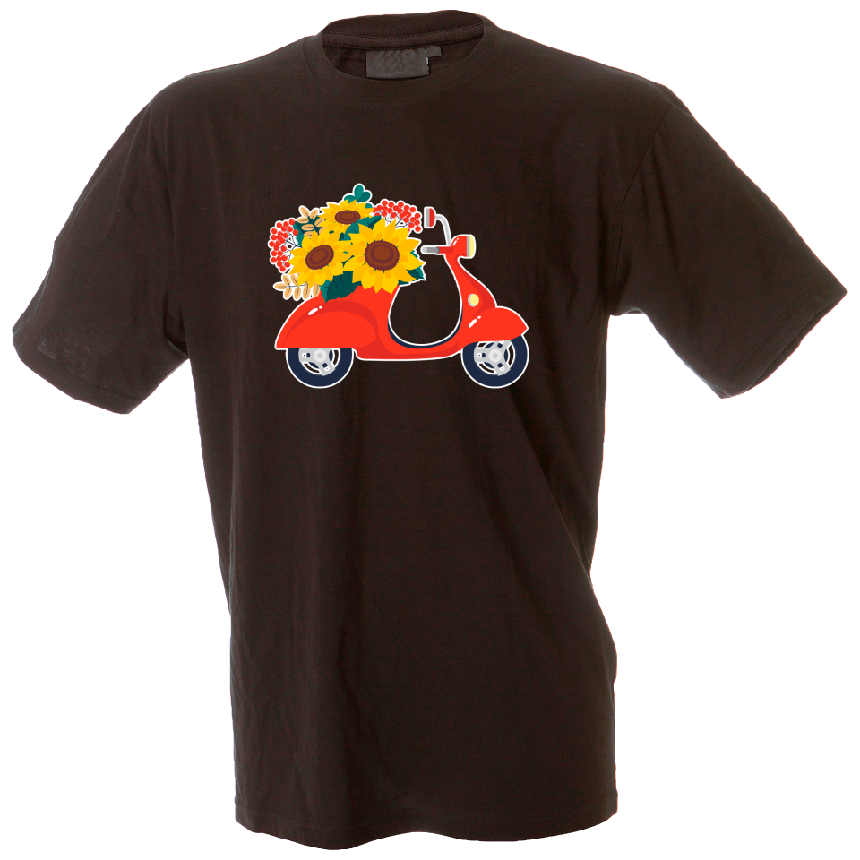 Camiseta hombre vespa flores
