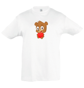 Camiseta infantil oso corazón