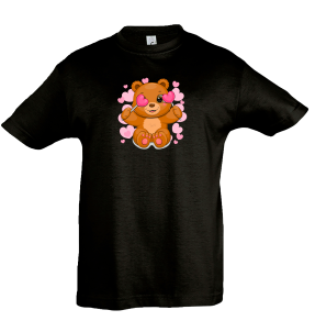 Camiseta infantil oso piruleta corazones