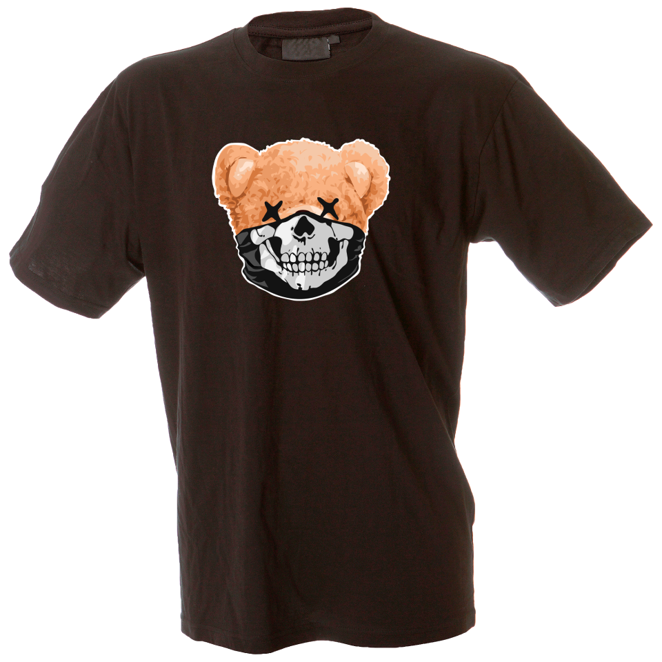 Camiseta hombre oso cubrebocas calavera