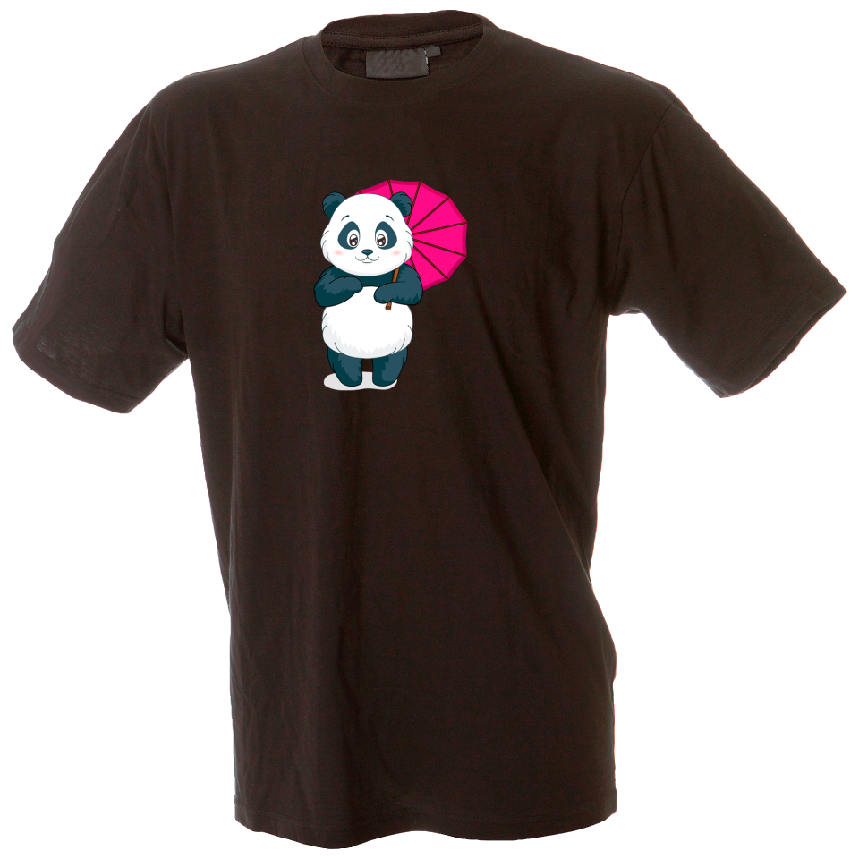 Camiseta hombre panda con paraguas