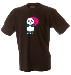 Camiseta hombre panda con paraguas
