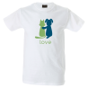 Camiseta hombre perro y gato enamorados