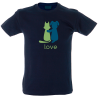 Camiseta hombre perro y gato enamorados