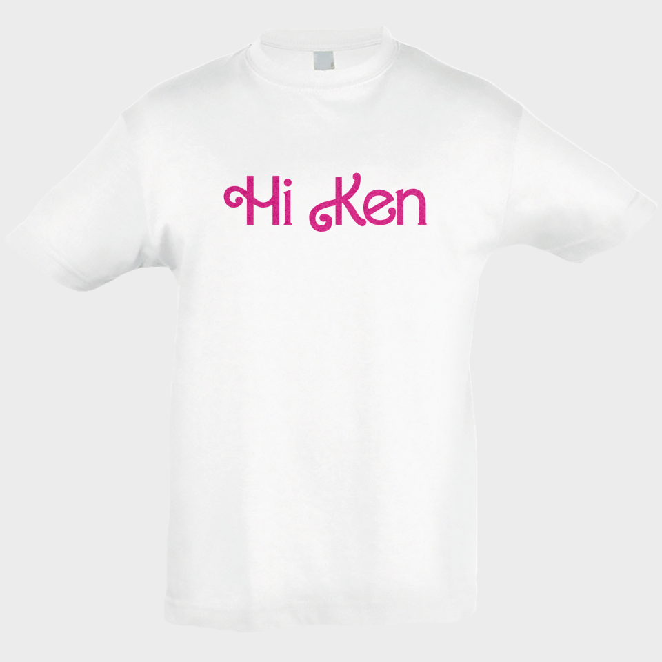 Camiseta algodón infantil Hi K personalizada Vinilo Eco Flock