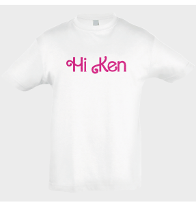 Camiseta algodón infantil Hi K personalizada Vinilo Eco Flock