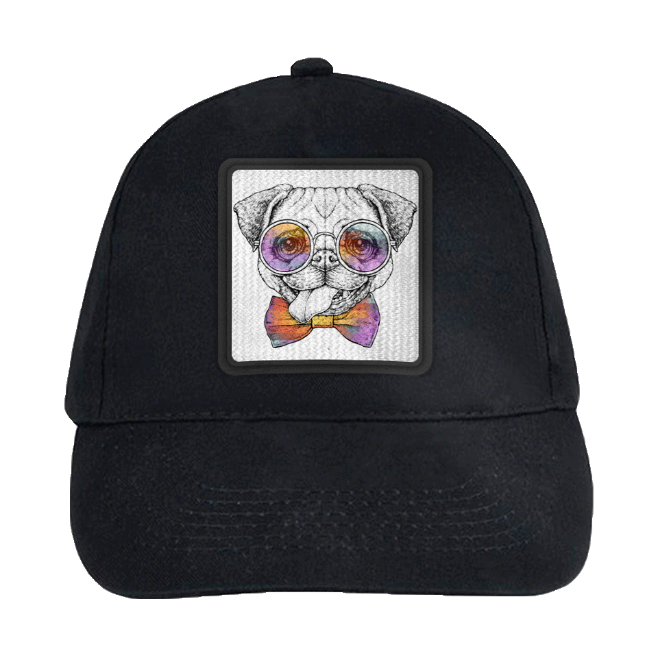 Gorra infantil con parche Pug Hipster