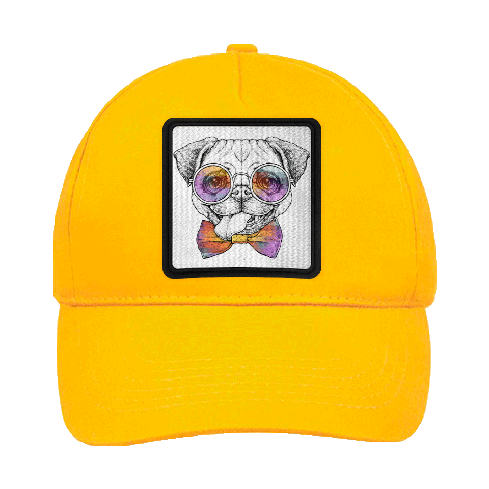 Gorra infantil con parche Pug Hipster