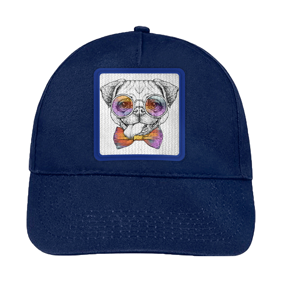 Gorra infantil con parche Pug Hipster