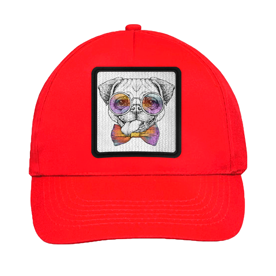 Gorra infantil con parche Pug Hipster