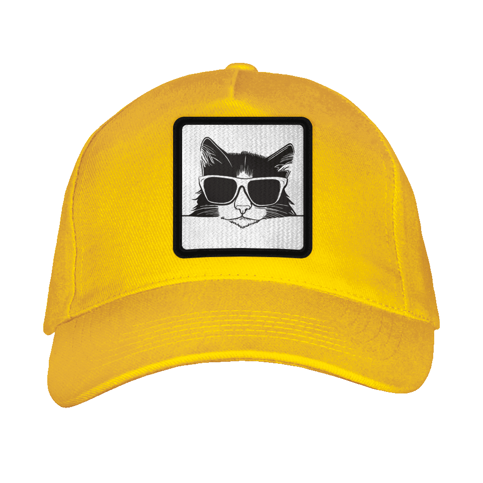 Gorra adulto con parche Silueta Gato Con Gafas