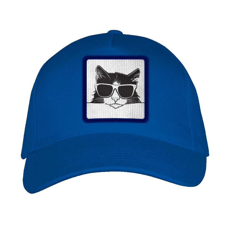 Gorra adulto con parche Silueta Gato Con Gafas