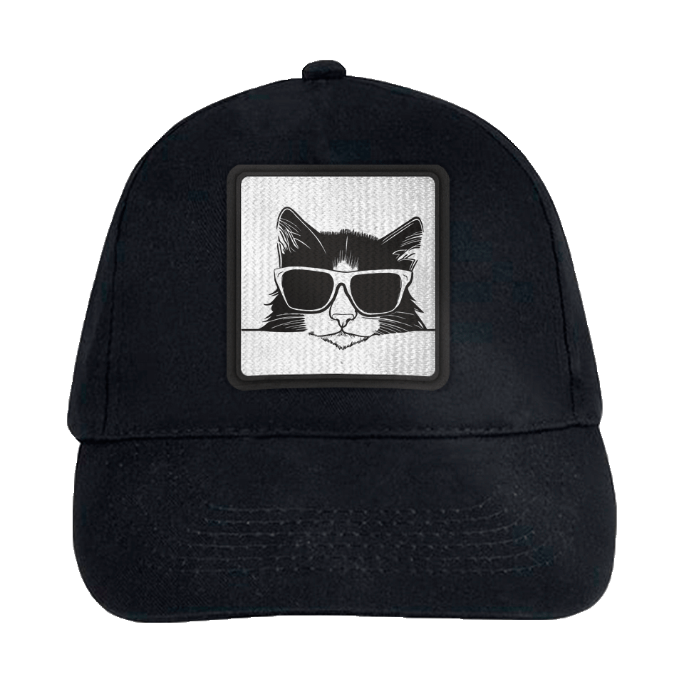 Gorra infantil con parche Silueta Gato Con Gafas