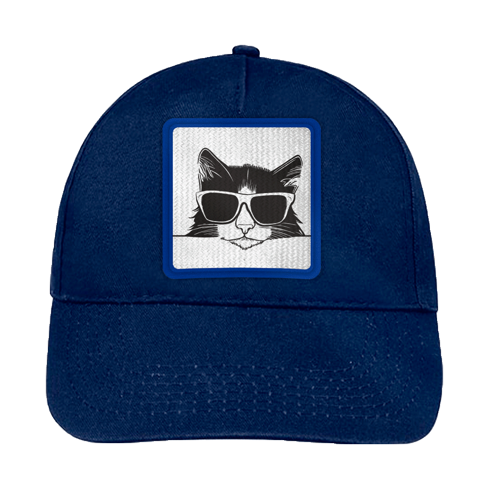 Gorra infantil con parche Silueta Gato Con Gafas