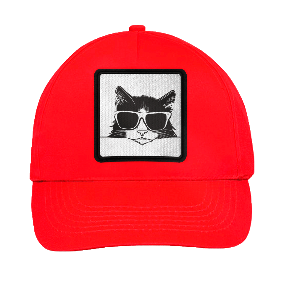 Gorra infantil con parche Silueta Gato Con Gafas