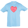 Camiseta infantil love you corazón