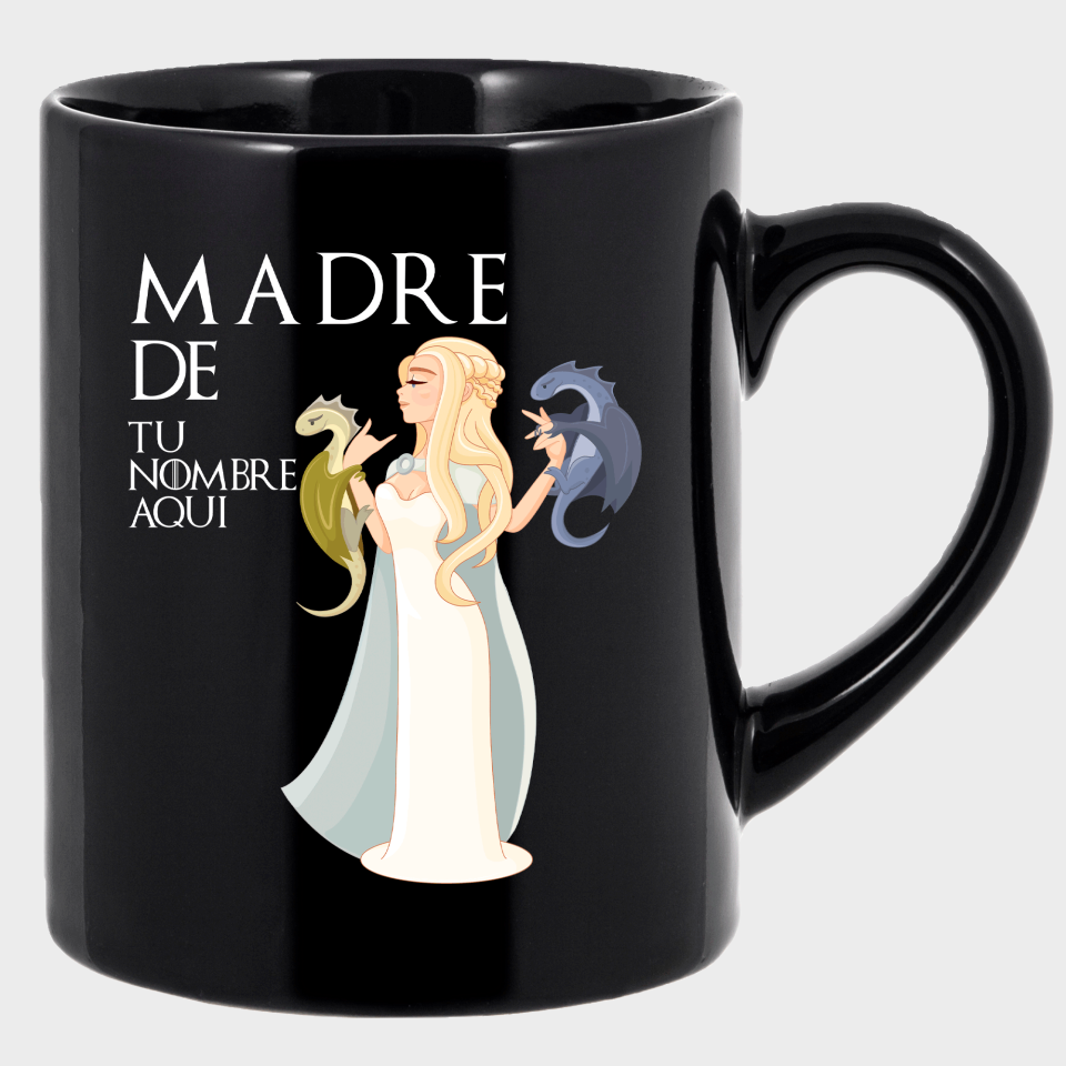 Taza negra para el día de la madre diseño Madre
