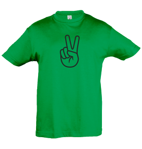 Camiseta infantil mano signo paz