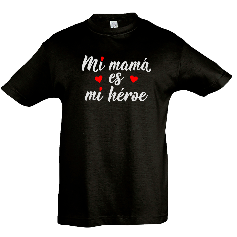 Camiseta infantil mi mamá mi héroe