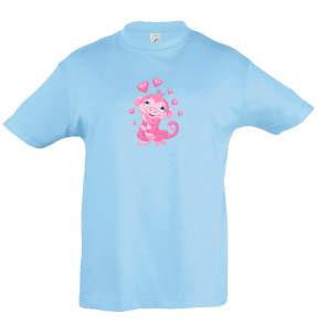 Camiseta infantil mono rosa enamorado