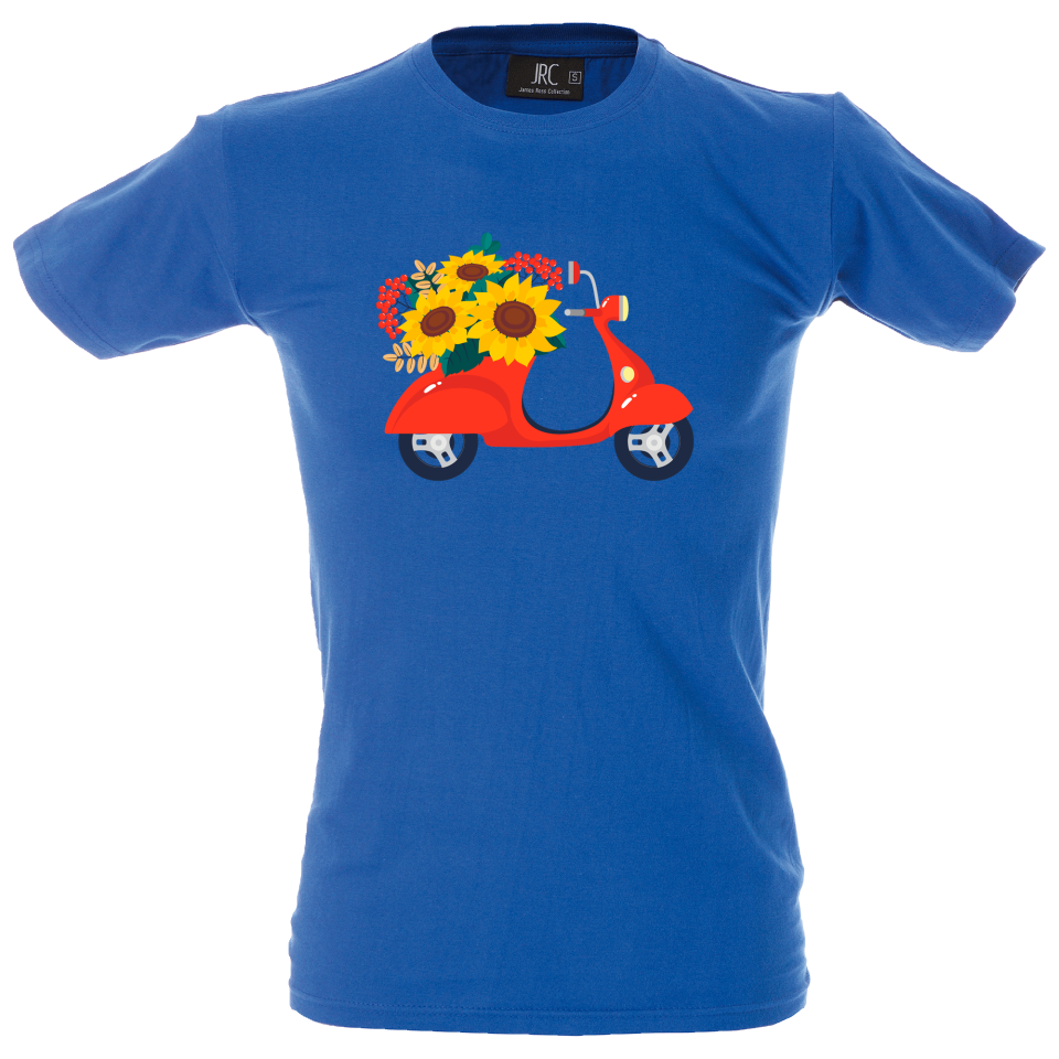 Camiseta hombre vespa flores