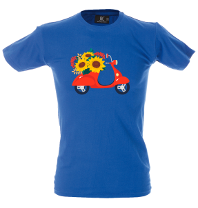 Camiseta hombre vespa flores