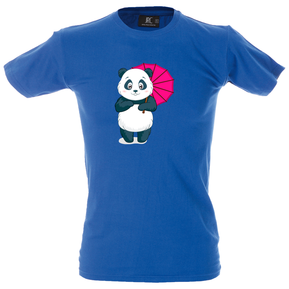 Camiseta hombre panda con paraguas