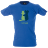 Camiseta hombre perro y gato enamorados