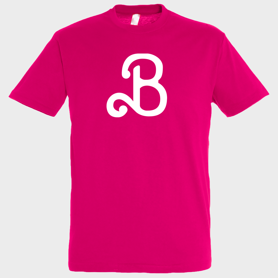 Camiseta algodón unisex Letra B personalizada Vinilo Eco DTF