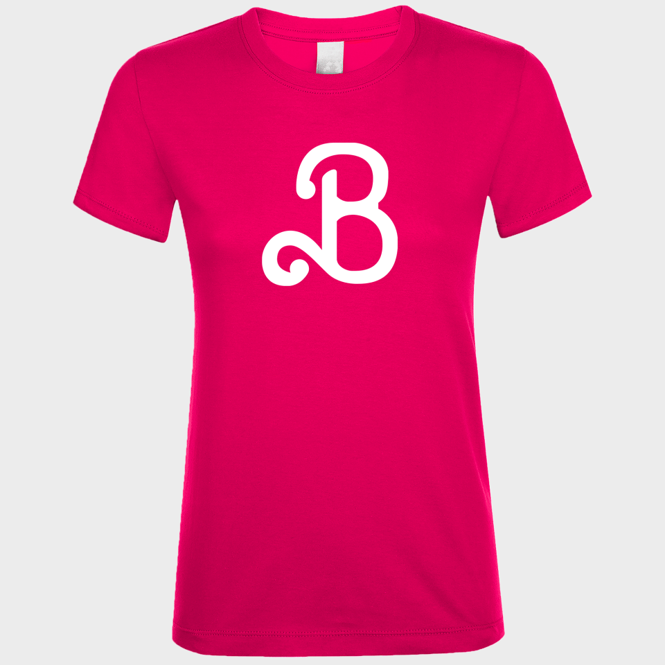 Camiseta algodón mujer Letra B personalizada Vinilo Eco DTF