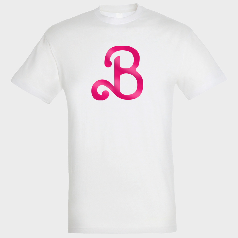 Camiseta algodón unisex Letra B personalizada Vinilo Eco Fashion Metálico