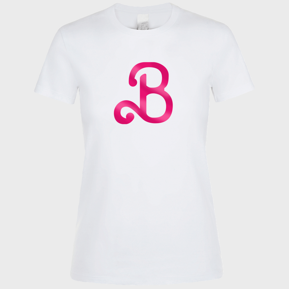 Camiseta algodón mujer Letra B personalizada Vinilo Eco Fashion Metálico