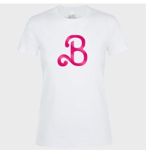 Camiseta algodón mujer Letra B personalizada Vinilo Eco Fashion Metálico