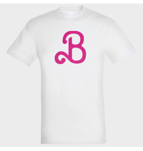 Camiseta algodón unisex Letra B personalizada Vinilo Eco Flock