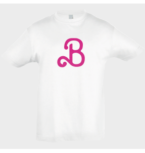 Camiseta algodón infantil Letra B personalizada Vinilo Eco Flock