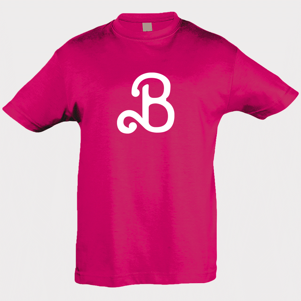 Camiseta algodón infantil Letra B personalizada Vinilo Eco DTF